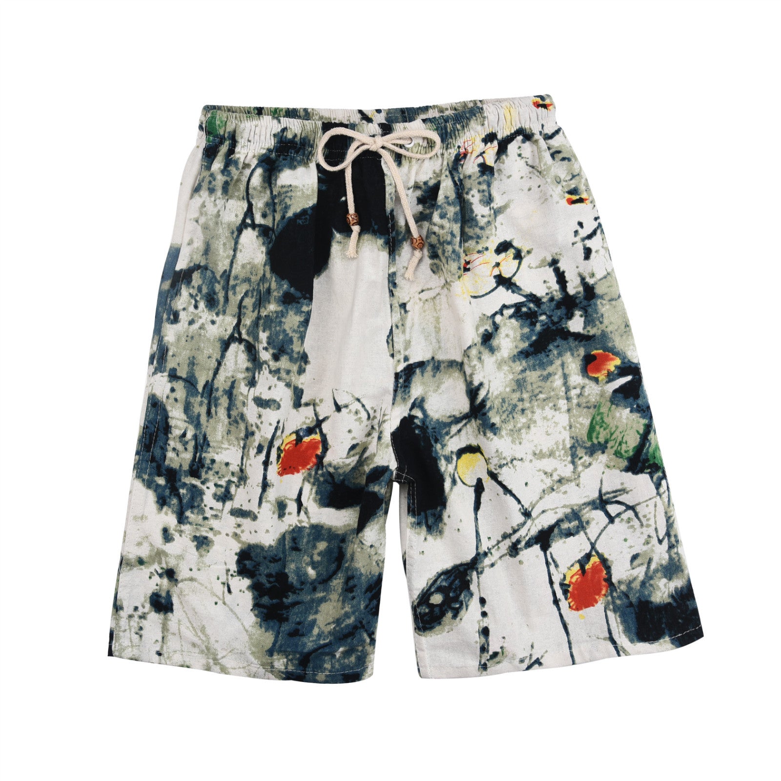 Nuevos pantalones cortos de verano para hombre de algodón y lino con estampado. Bermudas de playa de cinco puntos, estilo casual y deportivo, corte holgado, tejido ligero y fresco, disponibles en tallas grandes.