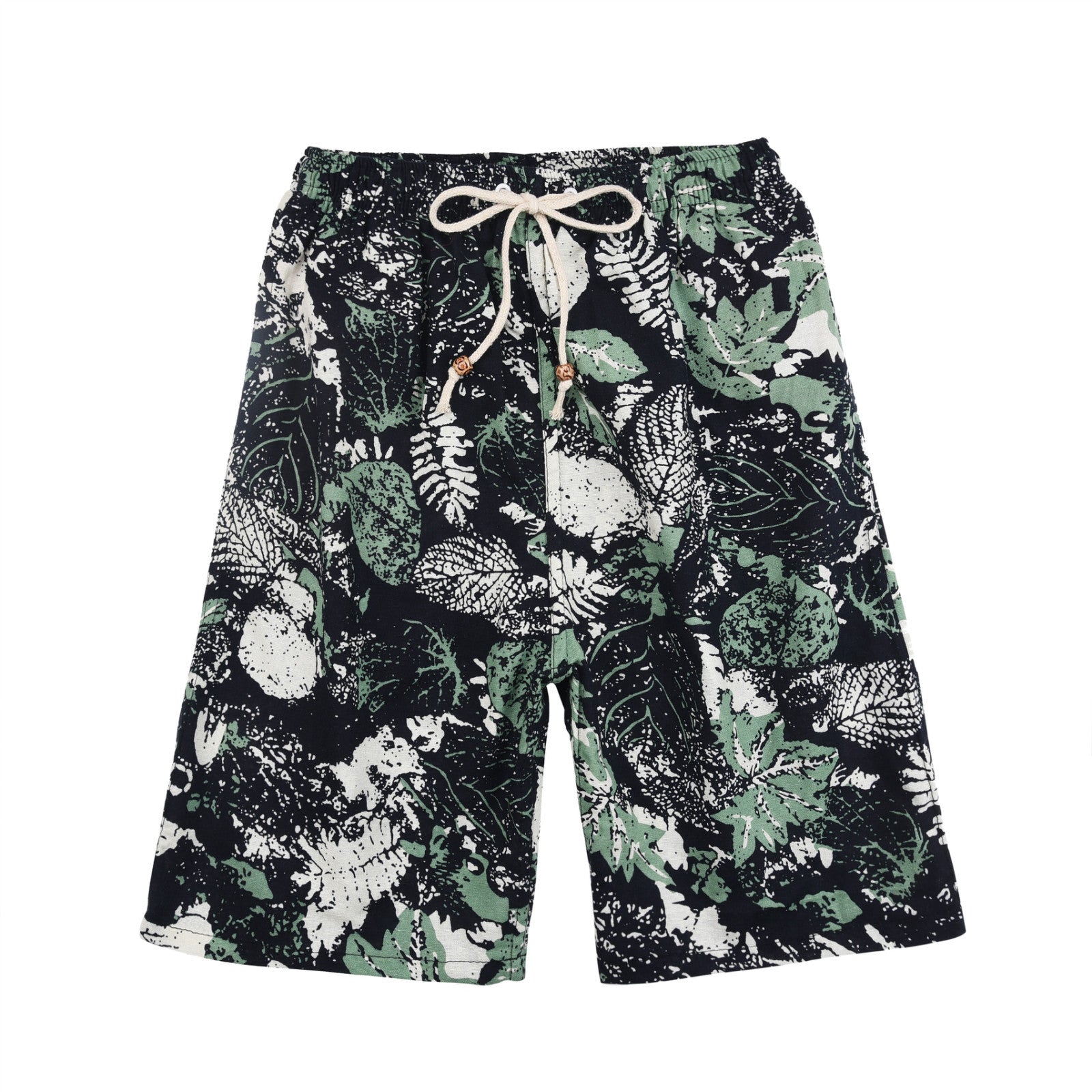 Nuevos pantalones cortos de verano para hombre de algodón y lino con estampado. Bermudas de playa de cinco puntos, estilo casual y deportivo, corte holgado, tejido ligero y fresco, disponibles en tallas grandes.