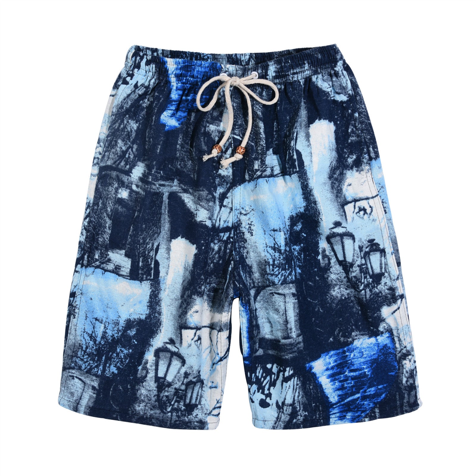 Nuevos pantalones cortos de verano para hombre de algodón y lino con estampado. Bermudas de playa de cinco puntos, estilo casual y deportivo, corte holgado, tejido ligero y fresco, disponibles en tallas grandes.