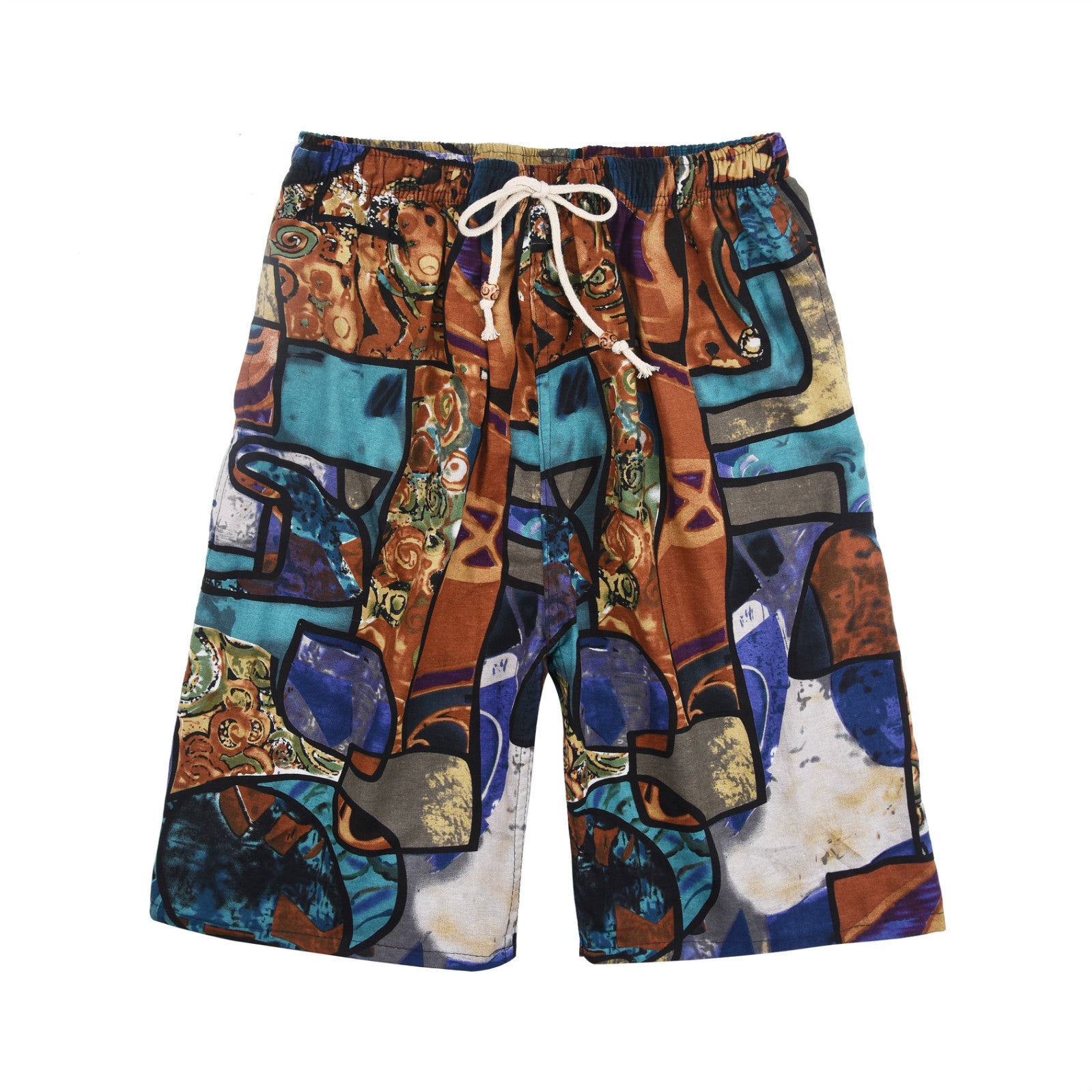 Nuevos pantalones cortos de verano para hombre de algodón y lino con estampado. Bermudas de playa de cinco puntos, estilo casual y deportivo, corte holgado, tejido ligero y fresco, disponibles en tallas grandes.