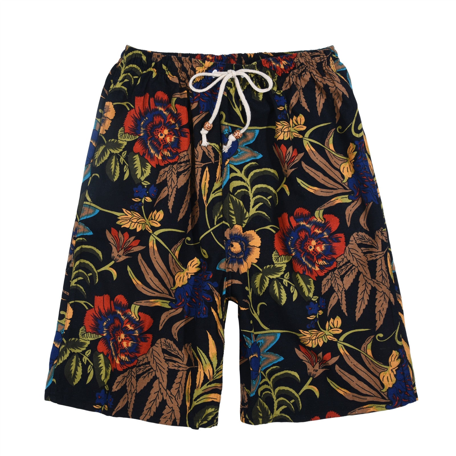 Nuevos pantalones cortos de verano para hombre de algodón y lino con estampado. Bermudas de playa de cinco puntos, estilo casual y deportivo, corte holgado, tejido ligero y fresco, disponibles en tallas grandes.