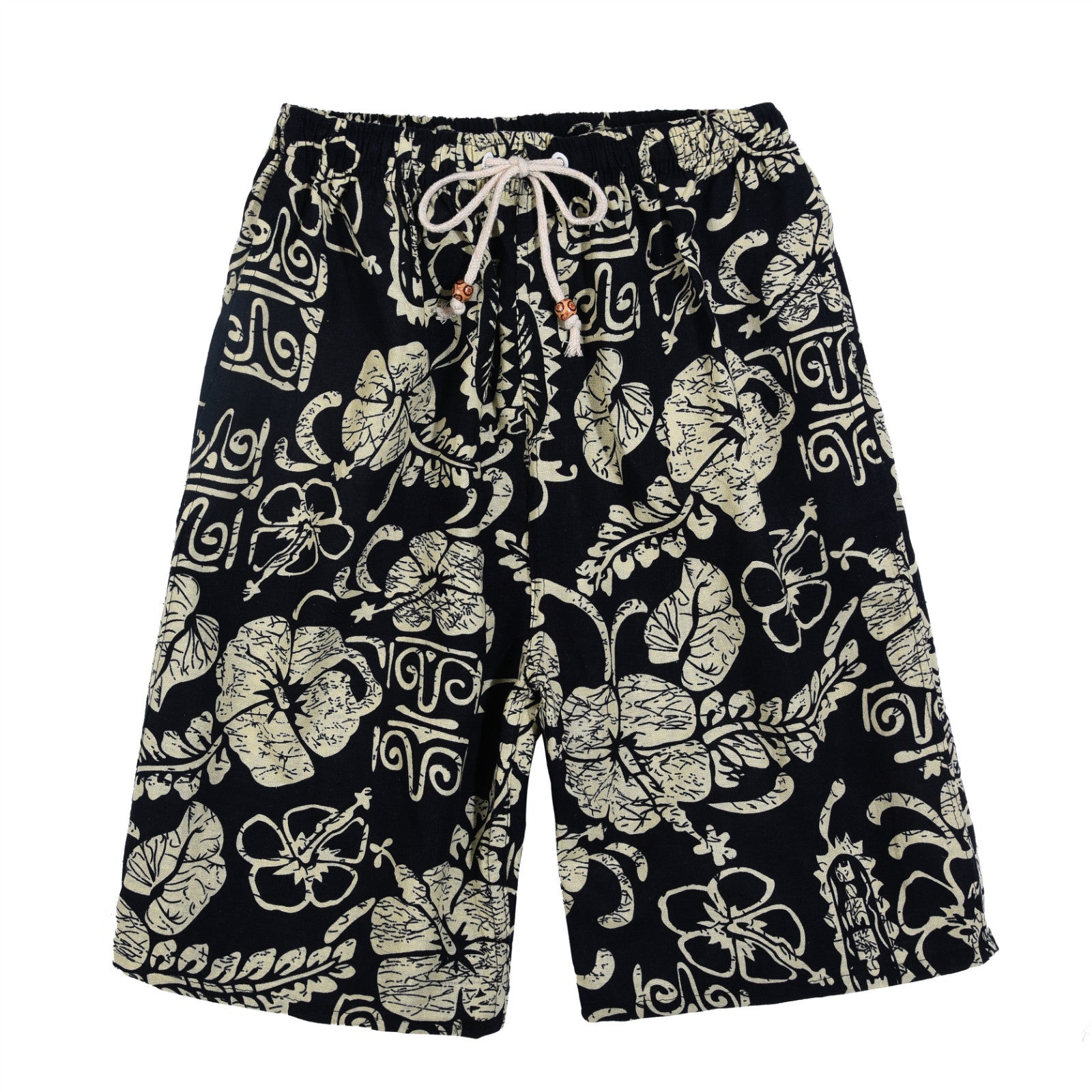 Nuevos pantalones cortos de verano para hombre de algodón y lino con estampado. Bermudas de playa de cinco puntos, estilo casual y deportivo, corte holgado, tejido ligero y fresco, disponibles en tallas grandes.