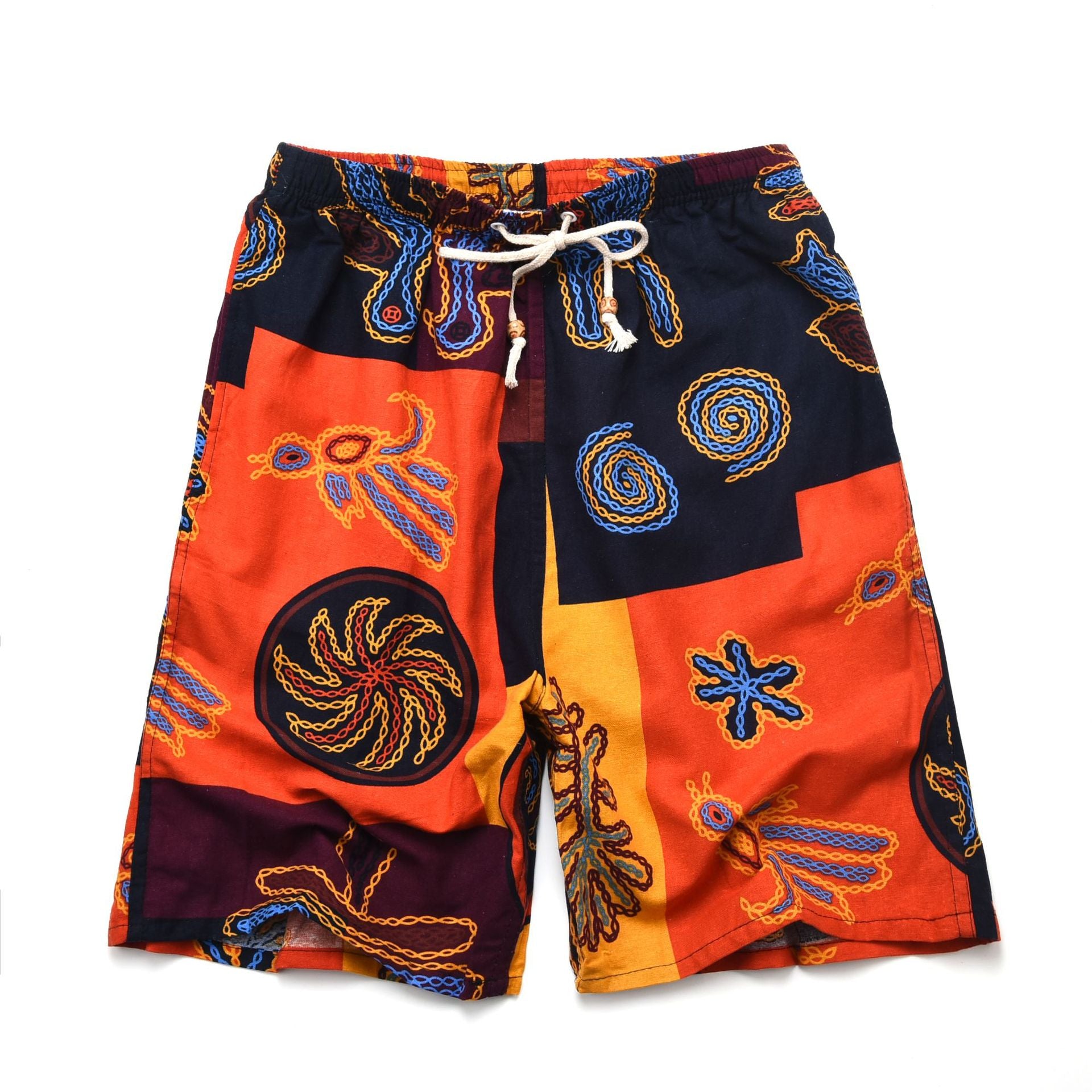 Nuevos pantalones cortos de verano para hombre de algodón y lino con estampado. Bermudas de playa de cinco puntos, estilo casual y deportivo, corte holgado, tejido ligero y fresco, disponibles en tallas grandes.