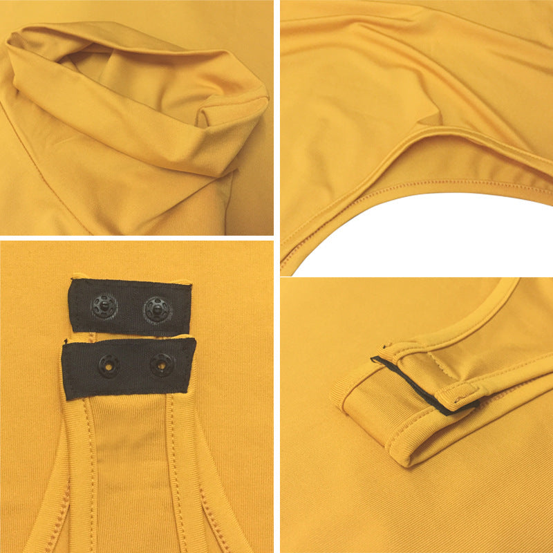 Body femenino básico para otoño e invierno 2025. Diseño sencillo de estilo europeo y americano, con cuello alto, manga larga y corte ajustado, ideal como prenda base.