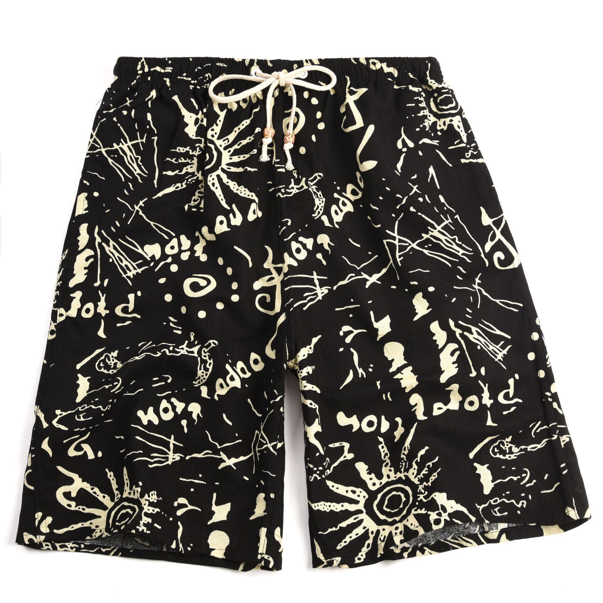 Nuevos pantalones cortos de verano para hombre de algodón y lino con estampado. Bermudas de playa de cinco puntos, estilo casual y deportivo, corte holgado, tejido ligero y fresco, disponibles en tallas grandes.