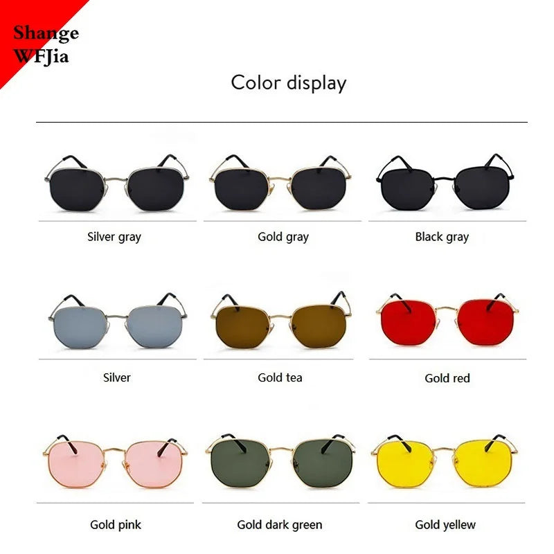 Gafas de sol hexagonales 2024 para hombre y mujer, estilo de marca. Ideales para conducir, uso diario y actividades al aire libre. Lentes modernos con protección UV400, elegantes y resistentes.