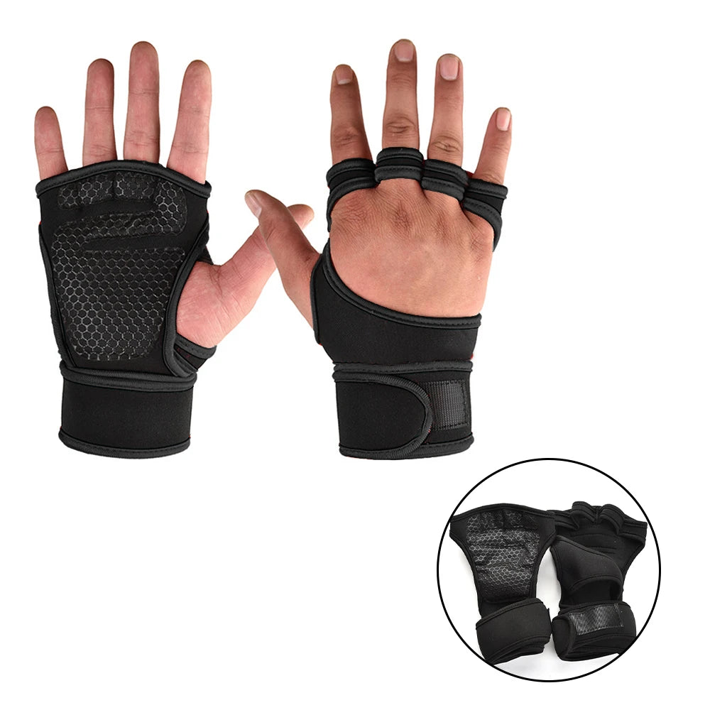 Guantes deportivos de entrenamiento para hombres y mujeres, ideales para fitness, musculación, levantamiento de pesas y gimnasio. Protegen las manos, muñecas y palmas durante el ejercicio.