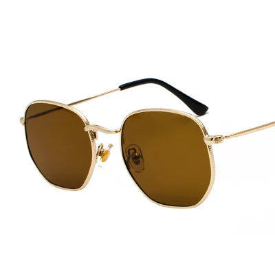 Gafas de sol hexagonales 2024 para hombre y mujer, estilo de marca. Ideales para conducir, uso diario y actividades al aire libre. Lentes modernos con protección UV400, elegantes y resistentes.