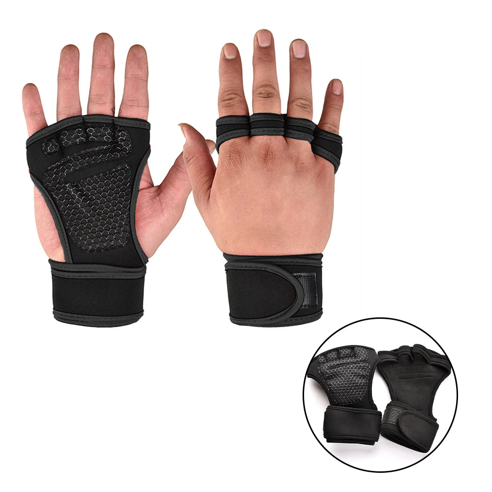 Guantes deportivos de entrenamiento para hombres y mujeres, ideales para fitness, musculación, levantamiento de pesas y gimnasio. Protegen las manos, muñecas y palmas durante el ejercicio.