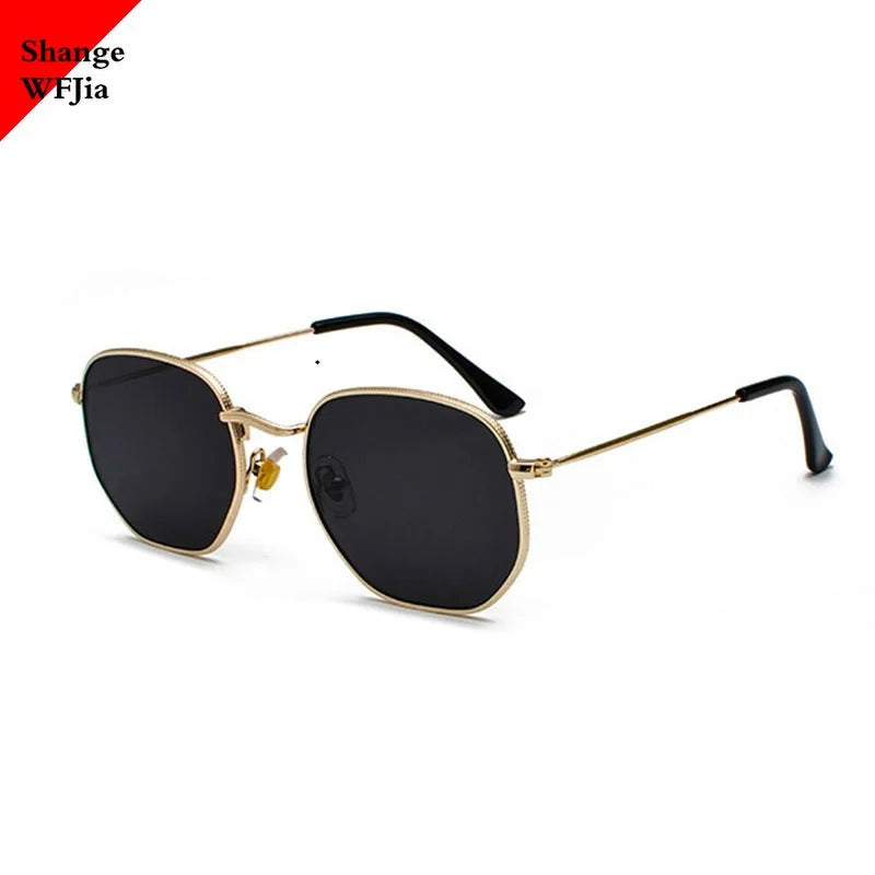 Gafas de sol hexagonales 2024 para hombre y mujer, estilo de marca. Ideales para conducir, uso diario y actividades al aire libre. Lentes modernos con protección UV400, elegantes y resistentes.