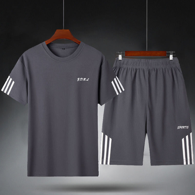 Conjunto deportivo para hombre de fitness, camiseta de manga corta y pantalón corto. Ropa holgada de secado rápido, ideal para entrenamiento de baloncesto, running y otras actividades deportivas.