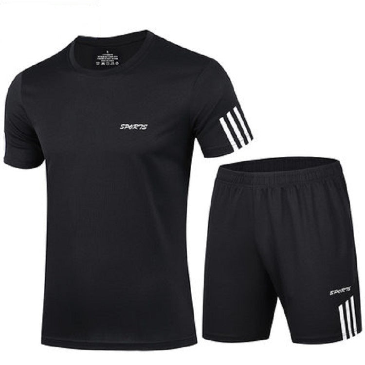 Conjunto deportivo para hombre de fitness, camiseta de manga corta y pantalón corto. Ropa holgada de secado rápido, ideal para entrenamiento de baloncesto, running y otras actividades deportivas.