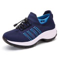 Nuevas zapatillas deportivas para mujer 2025. Diseño de punto Flyknit con malla transpirable, estilo moderno tipo calcetín, cómodas y ligeras. Zapatillas tipo “Mom Shoes” de tendencia, disponibles en tallas grandes.
