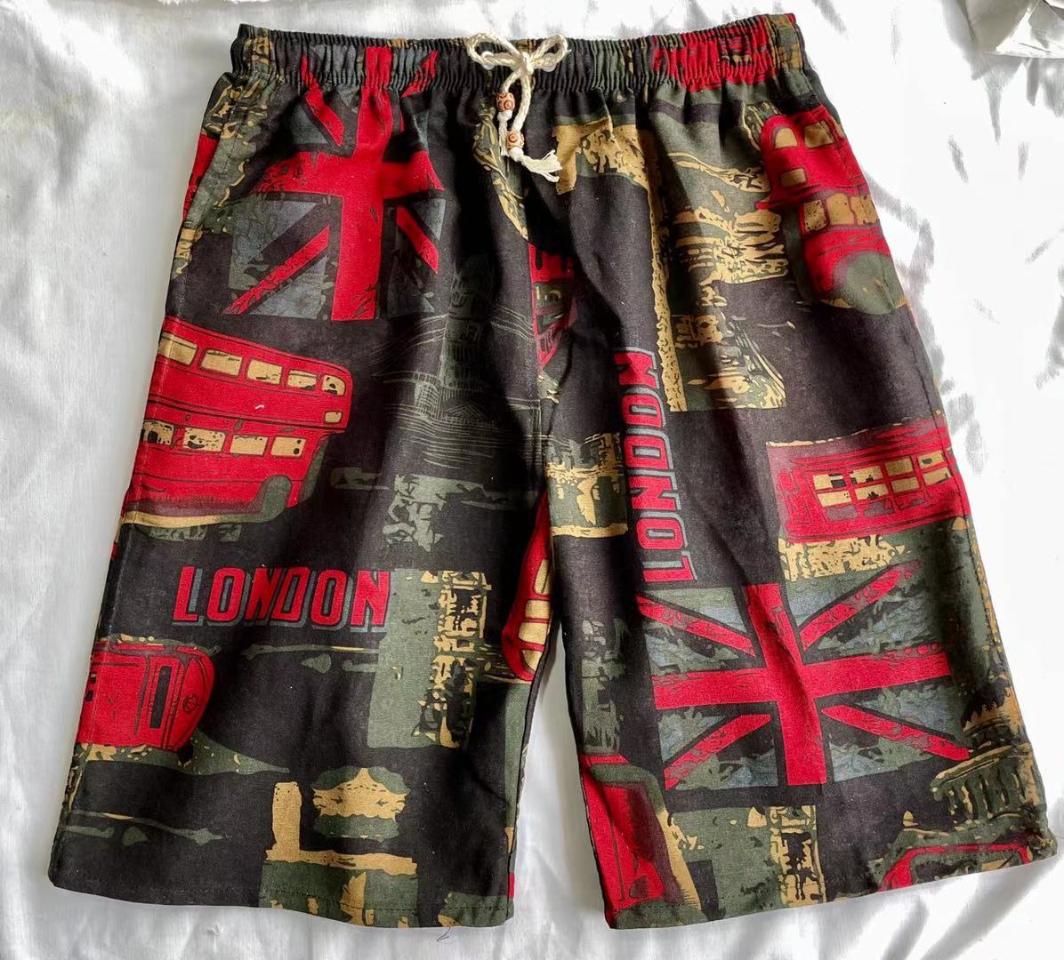 Nuevos pantalones cortos de verano para hombre de algodón y lino con estampado. Bermudas de playa de cinco puntos, estilo casual y deportivo, corte holgado, tejido ligero y fresco, disponibles en tallas grandes.