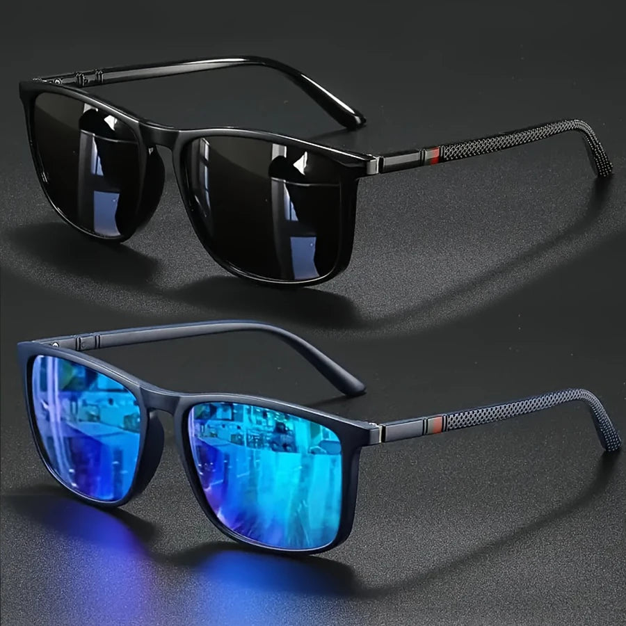 Gafas de sol cuadradas de lujo estilo vintage (paquete de 2 o 3 unidades), ideales para hombre y mujer. Perfectas para ciclismo, viajes, conducir, pescar y uso diario. Lentes con protección UV400, modernas y elegantes.