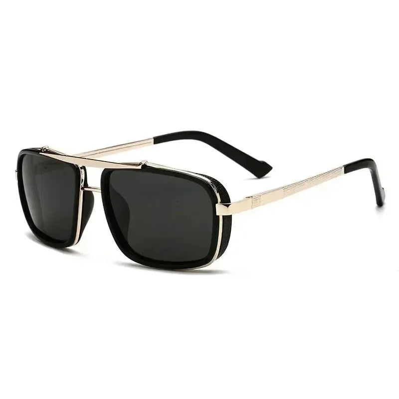 Nuevas gafas de sol cuadradas estilo steampunk vintage para hombre. Ideales para conducir, viajar y disfrutar del verano. Lentes con protección UV400, modernas, elegantes y resistentes.