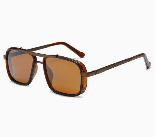 Nuevas gafas de sol cuadradas estilo steampunk vintage para hombre. Ideales para conducir, viajar y disfrutar del verano. Lentes con protección UV400, modernas, elegantes y resistentes.