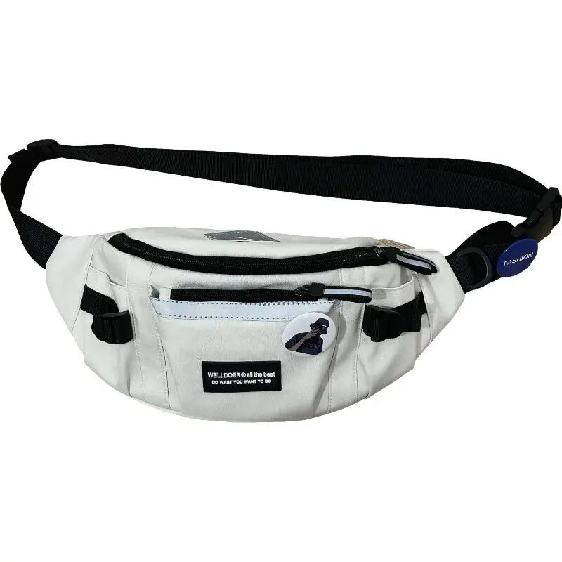 Bolso de pecho reflectante estilo Harajuku japonés para mujer y hombre, riñonera tipo collage para estudiantes, bolso bandolera, cartera y bolso de mano.