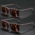Gafas de sol cuadradas de lujo estilo vintage (paquete de 2 o 3 unidades), ideales para hombre y mujer. Perfectas para ciclismo, viajes, conducir, pescar y uso diario. Lentes con protección UV400, modernas y elegantes.