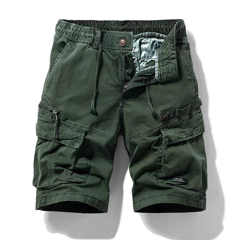 Nuevos pantalones cortos cargo de algodón para hombre, verano 2025, diseño camuflado, estilo casual tipo bermuda, ideales para la playa, uso diario o estilo jogger. Prenda masculina de tendencia