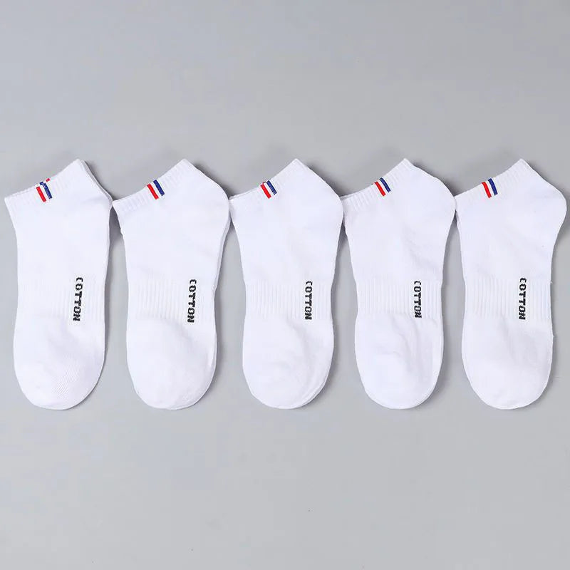5 /10 pares 1 lote Calcetines de verano para Hombre tubo bajo fino transpirable blanco negro rayas regalo Calcetines tobilleros deportivos 1 paquete Calcetines Hombre