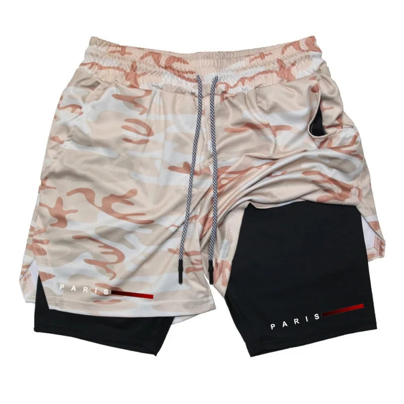 Pantalones cortos deportivos para hombre 2 en 1, de doble capa, ideales para correr, gimnasio, fitness, entrenamiento y jogging. Ropa deportiva cómoda y ligera para hombre.