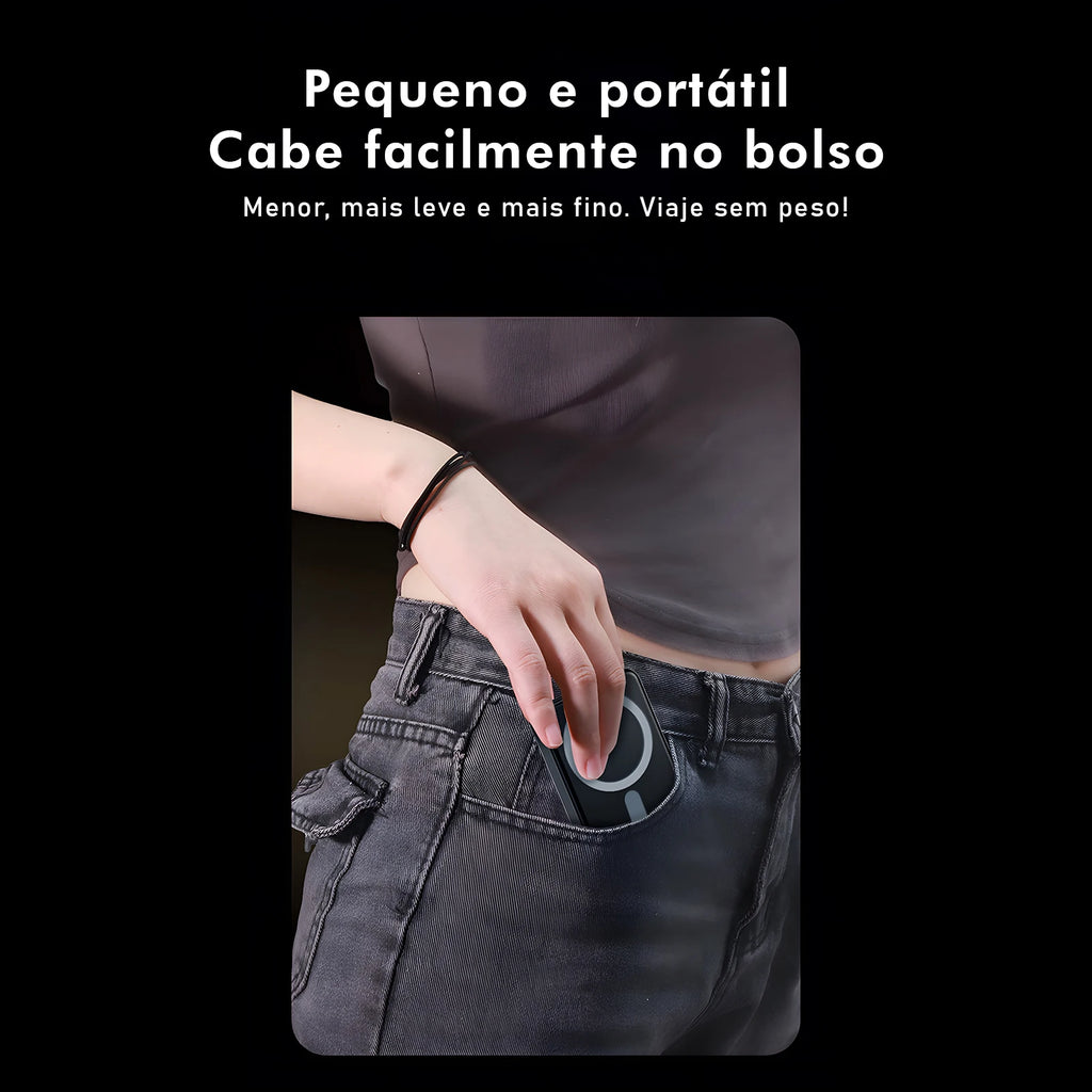 Batería externa magnética, cargador portátil, power bank recargable, batería portátil de alta capacidad y batería externa para cargar dispositivos móviles en cualquier lugar.