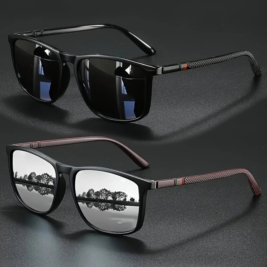 Gafas de sol cuadradas de lujo estilo vintage (paquete de 2 o 3 unidades), ideales para hombre y mujer. Perfectas para ciclismo, viajes, conducir, pescar y uso diario. Lentes con protección UV400, modernas y elegantes.