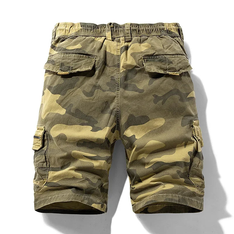 Nuevos pantalones cortos cargo de algodón para hombre, verano 2025, diseño camuflado, estilo casual tipo bermuda, ideales para la playa, uso diario o estilo jogger. Prenda masculina de tendencia