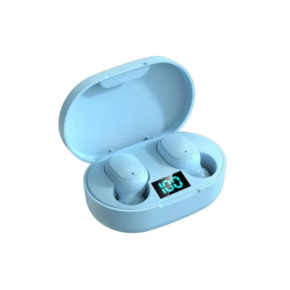 Auriculares inalámbricos Bluetooth TWS E6S con micrófono, cancelación de ruido, sonido de alta calidad y diseño deportivo. Ideales para música, llamadas y entrenamiento.