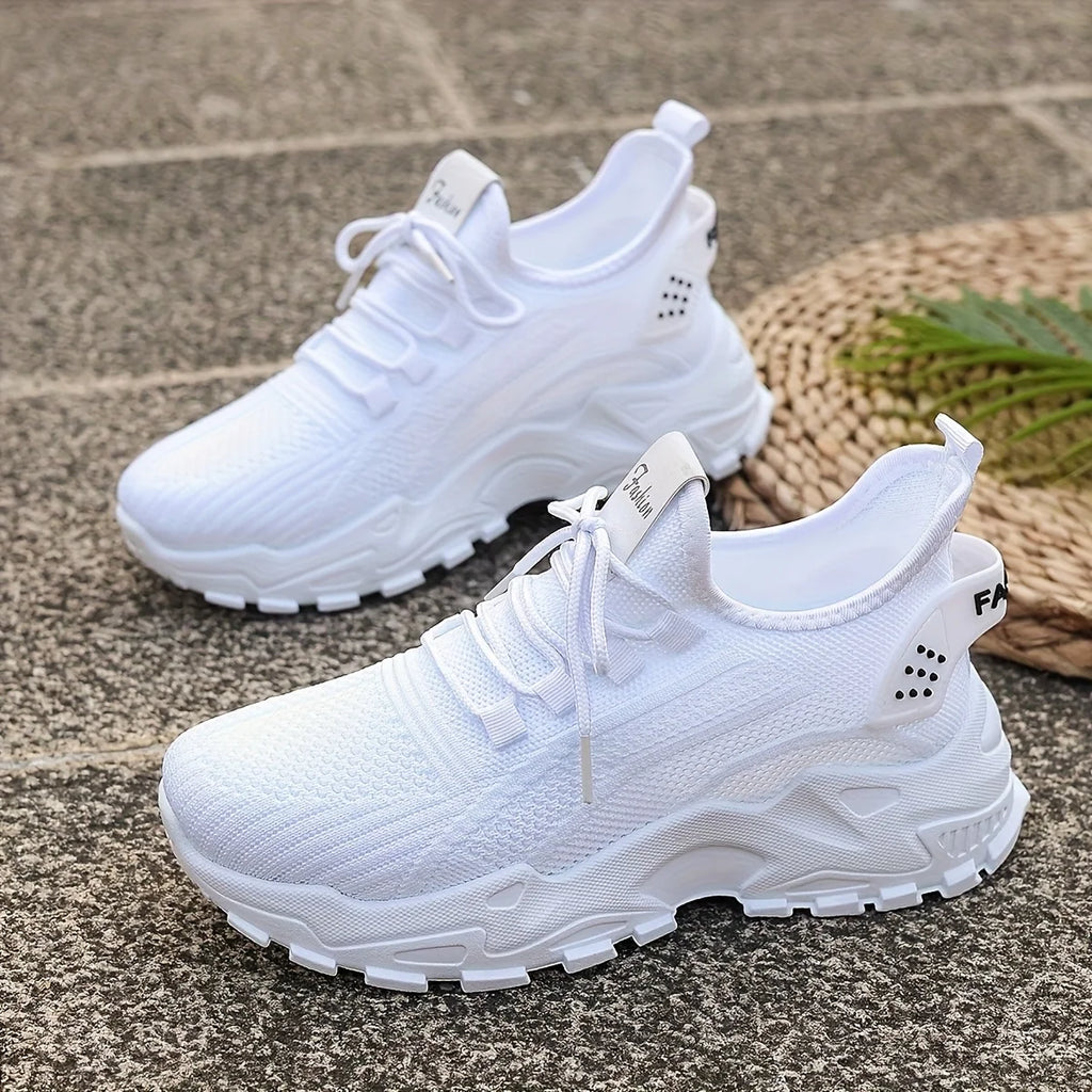 Zapatillas casuales de moda para mujer, con tejido de punto, transpirables, ligeras, de suela suave y antideslizante. Ideales para caminar y para uso diario al aire libre.