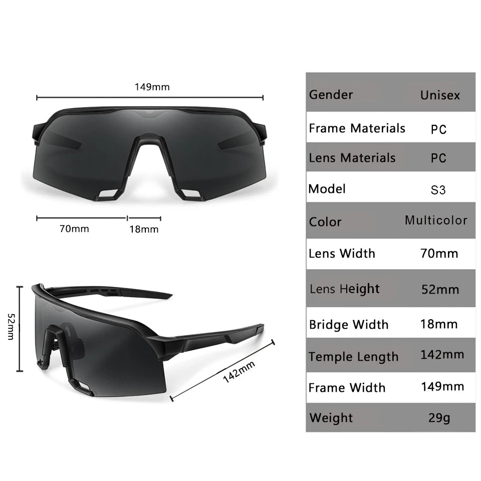 Nuevas gafas deportivas de exterior con estilo, de gran tamaño y resistentes al viento, para hombres y mujeres. Ideales para ciclismo, bicicleta de carretera, senderismo y camping.