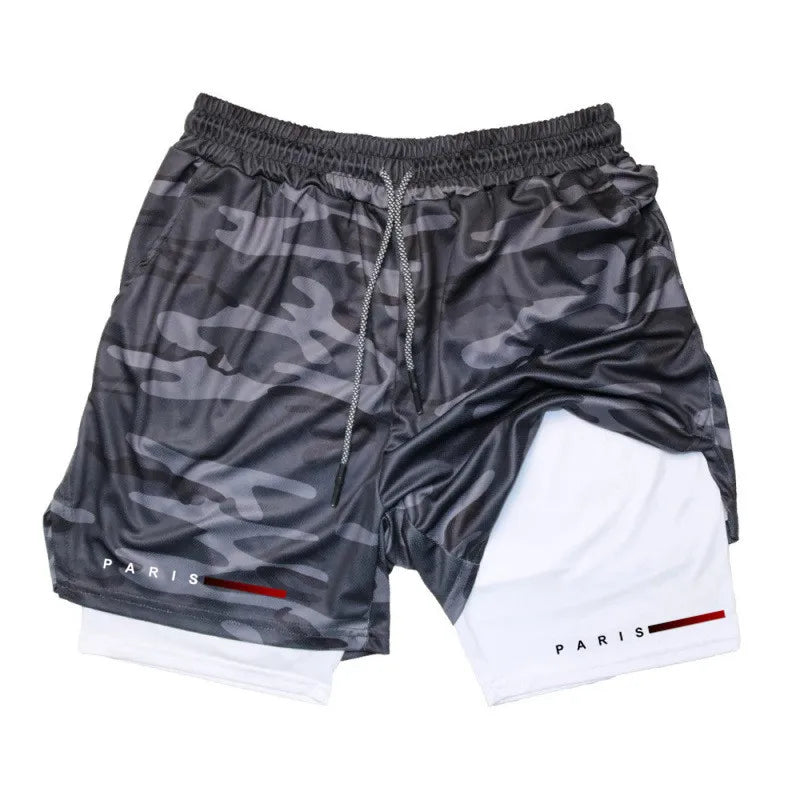 Pantalones cortos deportivos para hombre 2 en 1, de doble capa, ideales para correr, gimnasio, fitness, entrenamiento y jogging. Ropa deportiva cómoda y ligera para hombre.