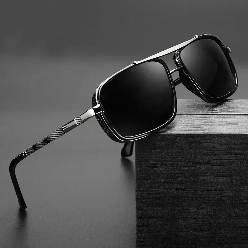 Nuevas gafas de sol cuadradas estilo steampunk vintage para hombre. Ideales para conducir, viajar y disfrutar del verano. Lentes con protección UV400, modernas, elegantes y resistentes.
