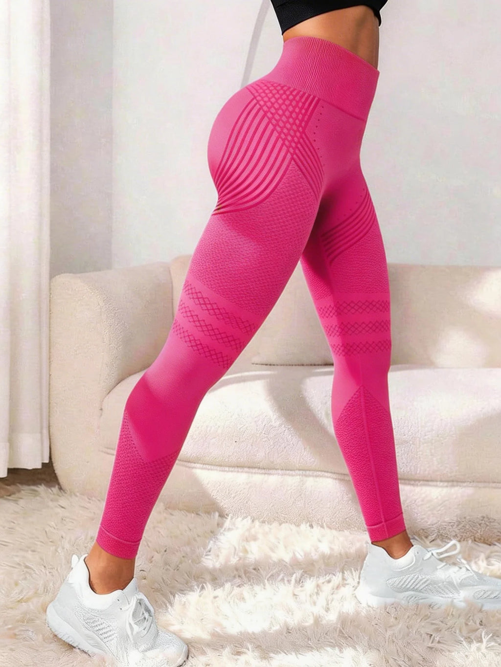 Leggings 3D anticelulitis para mujer con cintura alta, efecto levanta glúteos y control de abdomen. Diseñados para estilizar la figura y brindar comodidad, ideales para gimnasio, entrenamiento y yoga.