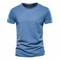 Camiseta de hombre 100% algodón. Diseño casual, suave y ligero, ideal para verano y fitness. Cuello redondo y manga corta, perfecta para uso diario o ropa de casa.