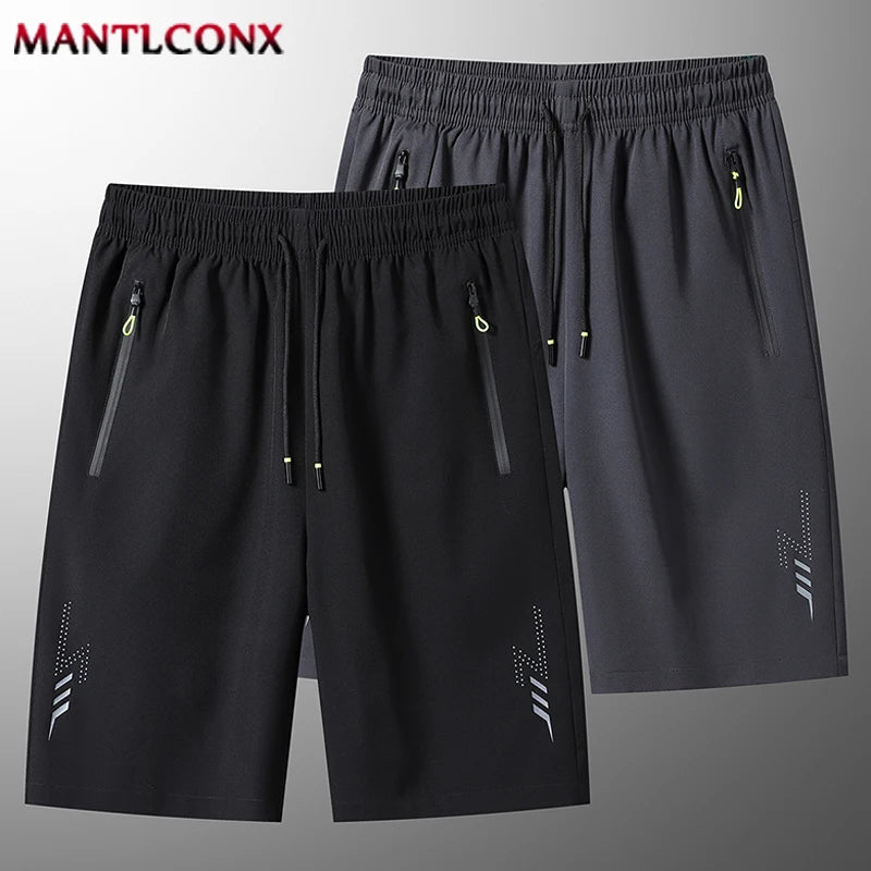 Shorts deportivos de verano para hombre. Diseño ligero y transpirable, ideales para correr, gimnasio, fitness y jogging. Estilo casual con colores negro y gris, cómodos para entrenamiento y uso diario.