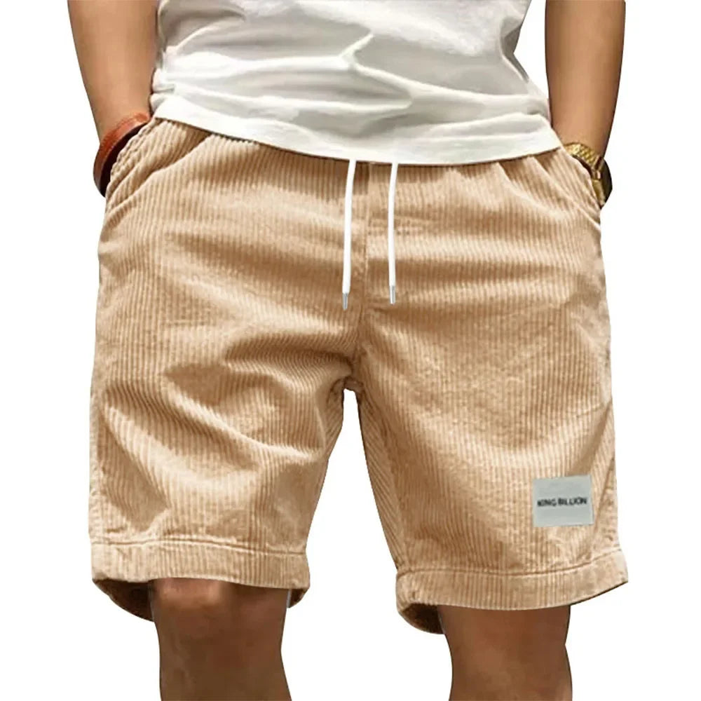 Pantalones cortos cargo vintage para hombre – estilo veraniego moderno retro de pana, shorts casuales de color sólido para hombre, pantalones deportivos transpirables tipo sudadera.