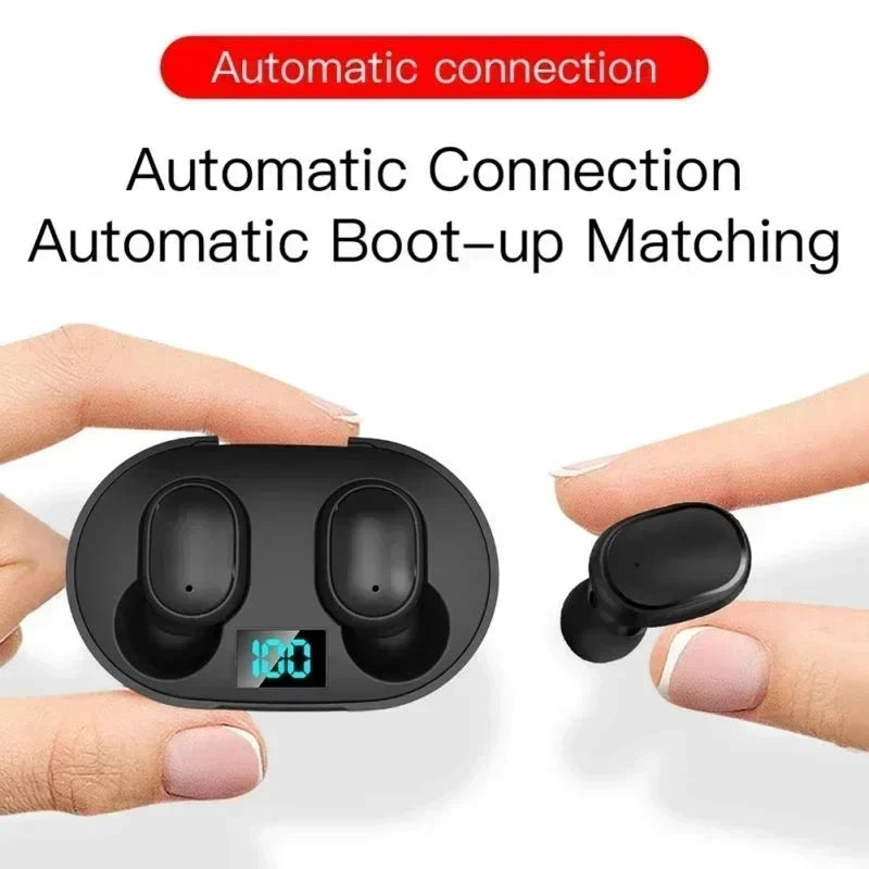 Auriculares inalámbricos Bluetooth TWS E6S con micrófono, cancelación de ruido, sonido de alta calidad y diseño deportivo. Ideales para música, llamadas y entrenamiento.