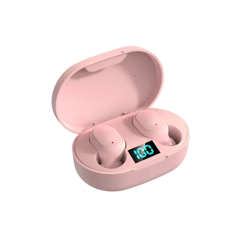 Auriculares inalámbricos Bluetooth TWS E6S con micrófono, cancelación de ruido, sonido de alta calidad y diseño deportivo. Ideales para música, llamadas y entrenamiento.