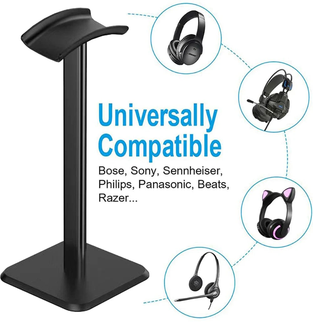 Nuevo soporte para auriculares en color blanco y negro, desmontable, ideal para computadoras y equipos de videojuegos. Base universal de escritorio para almacenar y exhibir audífonos de forma práctica y organizada.