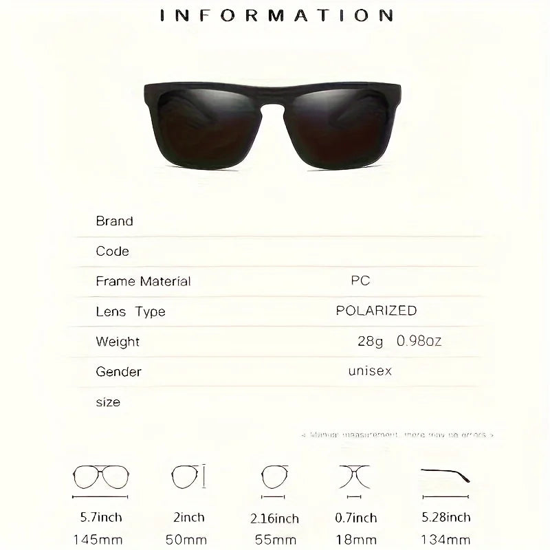 Pack de 2 gafas de sol cuadradas polarizadas con protección antirreflejo. Ideales para el verano, fiestas, vacaciones, viajes, conducir y pescar. Lentes cómodos, modernos y con excelente protección solar.