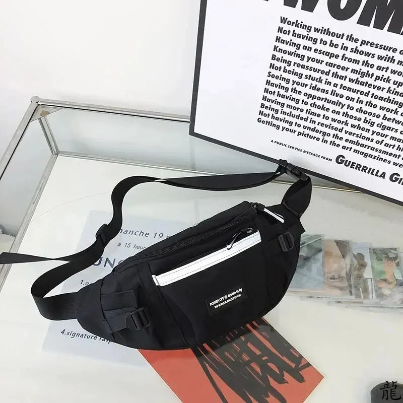 Bolso de pecho reflectante estilo Harajuku japonés para mujer y hombre, riñonera tipo collage para estudiantes, bolso bandolera, cartera y bolso de mano.