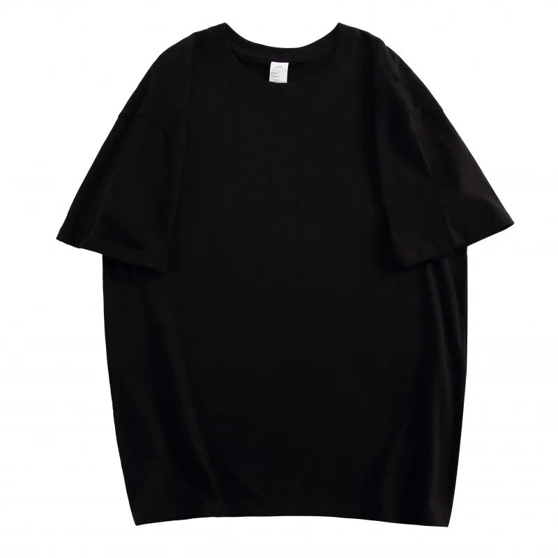 Camiseta unisex 100% algodón con media manga, estilo holgado para verano. Camiseta básica casual de manga corta, cuello redondo y color sólido.