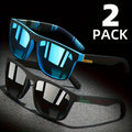 Pack de 2 gafas de sol cuadradas polarizadas con protección antirreflejo. Ideales para el verano, fiestas, vacaciones, viajes, conducir y pescar. Lentes cómodos, modernos y con excelente protección solar.