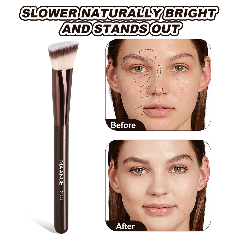 MAANGE Set de 5 brochas de maquillaje: incluye brochas para base, rubor, corrector y sombras de ojos. Kit multifuncional de brochas profesionales para maquillaje.