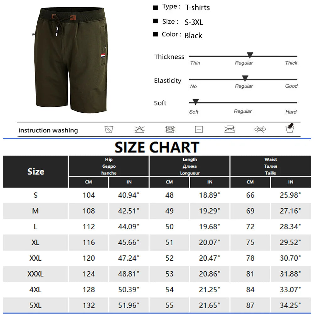 Pantalones cortos para hombre de verano, confeccionados en algodón, estilo casual y deportivo. Diseño holgado tipo jogger con bolsillos, inspirado en la moda urbana Hip Hop y Streetwear. Ideales para la playa, el ocio y el uso diario.