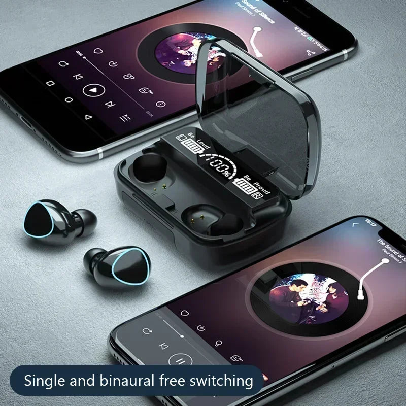 Auriculares Bluetooth TWS M10 manos libres con pantalla LED, sonido estéreo HiFi, audífonos inalámbricos, resistentes al agua e ideales para videojuegos, música y llamadas.