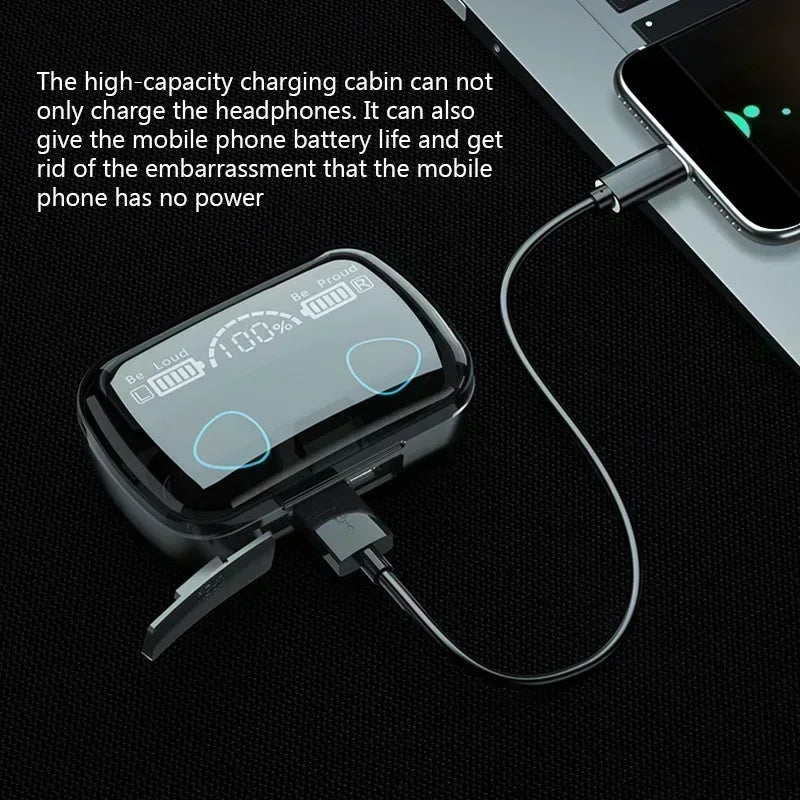 Auriculares Bluetooth TWS M10 manos libres con pantalla LED, sonido estéreo HiFi, audífonos inalámbricos, resistentes al agua e ideales para videojuegos, música y llamadas.