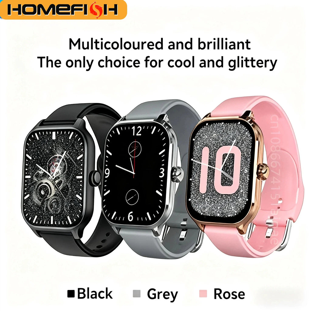 Reloj inteligente HOMEFISH H9 con llamadas por Bluetooth, control remoto para tomar fotografías, monitoreo del sueño, múltiples modos deportivos, medición de la frecuencia cardíaca y monitoreo del oxígeno en sangre.